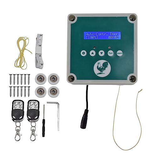 Hühnerstall-Türsteuerung, IP44 Automatische Hühnerstall-Türsteuerung, Timer, Lichterkennung, Fernbedienung, Hühnerstall-Tür-Antriebsmotor für Bauernhof von Headerbs