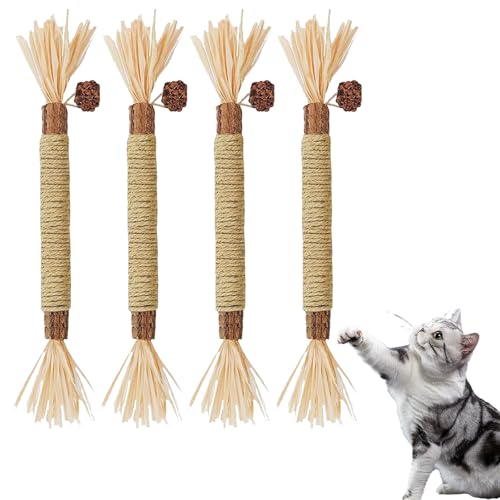 Healife Natürliche Katzenminze Sticks - 4er Pack für Katzen Zahnpflege & frischen Atem - Katzensticks - Katzen Zubehör - Katzenminze Pflanze - Sicher und wirksam - Katzenzubehör von Healife