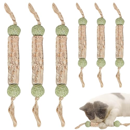 Healife Matatabi stick Katze - 6er Set Katzenminze Sticks mit Katzenminze Ball - Natürliches interaktives Katzenspielzeug für Zahnpflege, Spielen und Kauen - Ideales Katzenspielzeug für Kitten von Healife