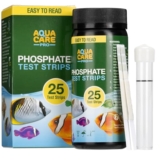 Health Metric Aquarium Teststreifen Phosphat - Wassertest zur Bestimmung des Phosphatgehalts - Aquarium Test & Teich Wassertester - 25 Wasserteststreifen Wasserqualität von Health Metric