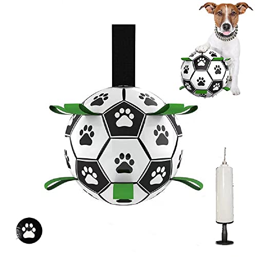 Healthman Hundespielzeugbälle mit Gurten, interaktives Hundespielzeug und lustiger Hundefußball für Wasser, Garten & Outdoor (Medium) von Healthman