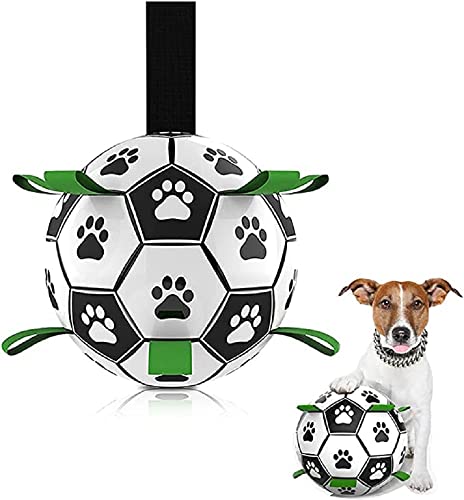 Healthman Hundespielzeugbälle mit Gurten, interaktives Hundespielzeug und lustiger Hundefußball für Wasser, Garten & Outdoor (groß) von Healthman