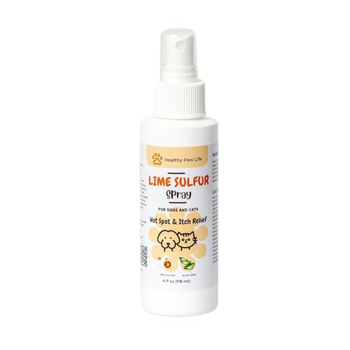 Healthy Paw Life Lime Sulfur Spray - Pet Care for Dry and Itchy Skin - Spotcare and Safe Solution for Dog, Cat, Puppy, Kitten, Horse (4 oz) von Healthy Paw Life