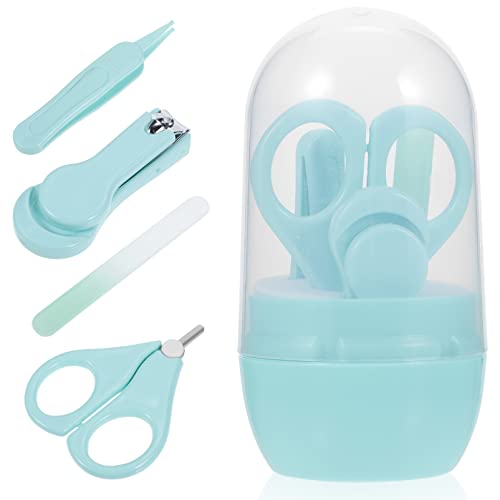 Healvian Baby Nagelscheren 1 Set Baby-Pflegeset Baby-Maniküre-Set 4-In-1-Pediküre-Pflegeset Nagelknipser Schere Feile Pinzette Mit Etui Für Babypflegezubehör Nagelschneider von Healvian