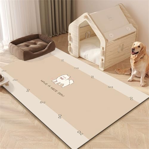 Hearda Futtermatte Hund Groß, Katzen Futternapf Unterlage rutschfest Saugfähig Napfunterlage Hund Unterlage Katzennapf Schnelltrocknend Futternapf Matte (Weiß Welpe D,80x120cm) von Hearda