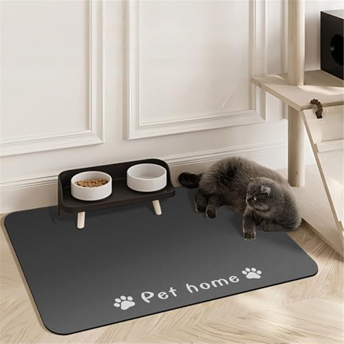 Hearda Futtermatte Hund Saugfähig, Katzen Futternapf Unterlage Napfunterlage Hund Schnelltrocknend Futternapf Matte rutschfest Haustier Futtermatte Unterlage Katzennapf (60x90cm,Stil 1) von Hearda