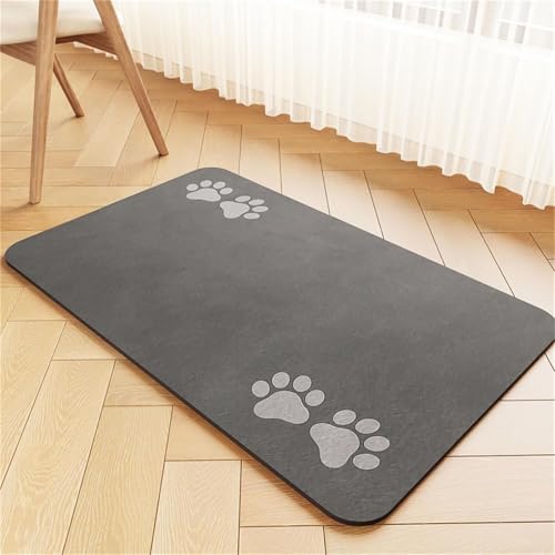 Hearda Futtermatte Hund rutschfest, Napfunterlage Hund Saugfähig Katzen Futternapf Unterlage Schnelltrocknend Unterlage Katzennapf Futternapf Matte (50x80cm,Schwarz F) von Hearda