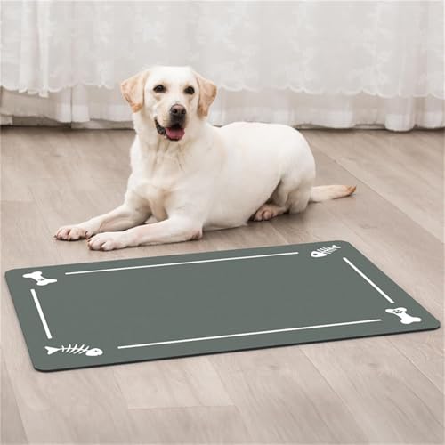 Hearda Futtermatte Hund rutschfest, Napfunterlage Hund Saugfähig Katzen Futternapf Unterlage Schnelltrocknend Unterlage Katzennapf Futternapf Matte Haustier Futtermatte (60x90cm,Stil 3) von Hearda