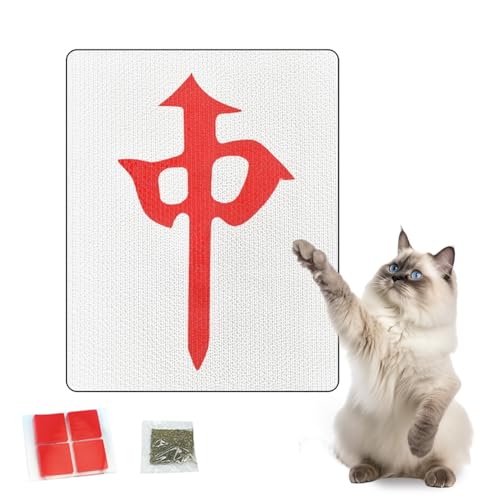 Hearda Kratzbrett Katze mit Katzenminze, Kratzpappe, Mahjong-Stil Katzenkratzbretter aus Wellpapp-Karton für Katzen zum Kratzen und Ausruhen, Schützt Möbel, Ideales Kätzchen Geschenk (Mitte) von Hearda