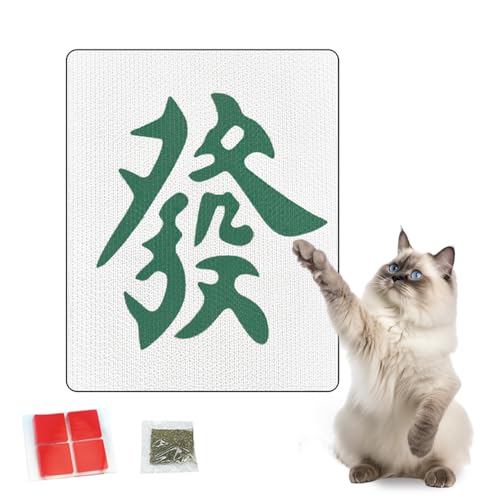 Hearda Kratzbrett Katze mit Katzenminze, Kratzpappe, Mahjong-Stil Katzenkratzbretter aus Wellpapp-Karton für Katzen zum Kratzen und Ausruhen, Schützt Möbel, Ideales Kätzchen Geschenk (Werde reich) von Hearda