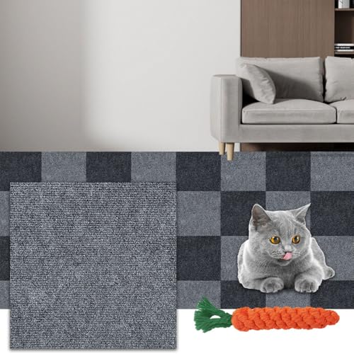 Hearda Kratzbretter Katze, 1 Stück Selbstklebend Katzenkratzbrett Kratzbrett, Quadrat DIY Trimmbarer Kratzpappe für Katzen, Katzenkratz um Katzenkratzern Vorzubeugen Sofa Teppiche (Hellgrau,30x60cm) von Hearda