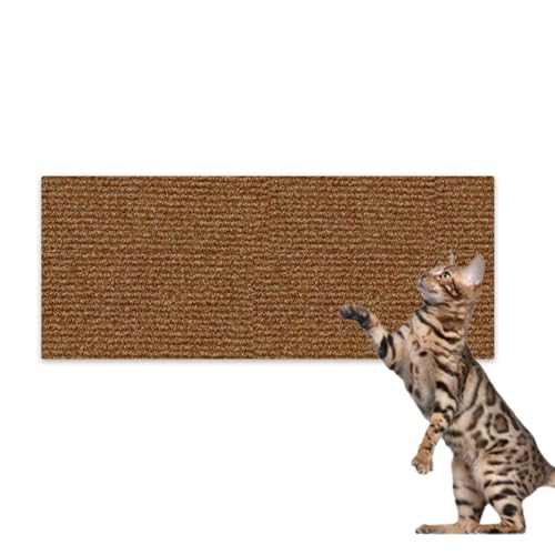 Hearda Kratzbretter Katze, Katzenkratzbrett Kratzbrett Selbstklebend Polyester Kratzpappe für Katzen Katzenkratz um Katzenkratzern Vorzubeugen und Sofa Teppiche Wände zu Schützen (Braun,30x100cm) von Hearda