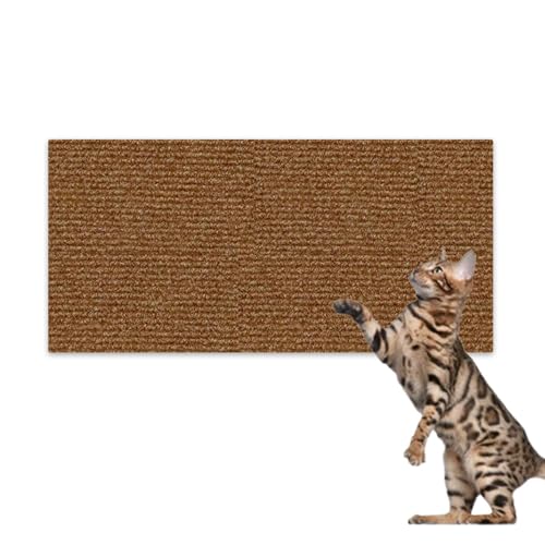 Hearda Kratzbretter Katze, Katzenkratzbrett Kratzbrett Selbstklebend Polyester Kratzpappe für Katzen Katzenkratz um Katzenkratzern Vorzubeugen und Sofa Teppiche Wände zu Schützen (Braun,40x100cm) von Hearda