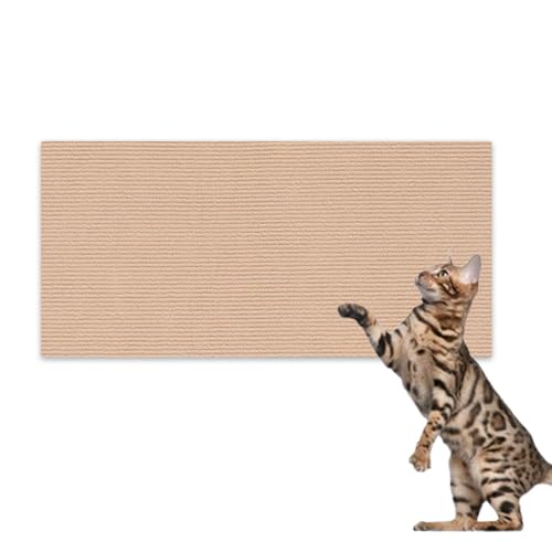 Hearda Kratzbretter Katze, Katzenkratzbrett Kratzbrett Selbstklebend Polyester Kratzpappe für Katzen Katzenkratz um Katzenkratzern Vorzubeugen und Sofa Teppiche Wände zu Schützen (Khaki,40x100cm) von Hearda