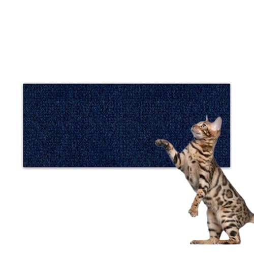 Hearda Kratzbretter Katze, Katzenkratzbrett Kratzbrett Selbstklebend Polyester Kratzpappe für Katzen Katzenkratz um Katzenkratzern Vorzubeugen und Sofa Teppiche Wände zu Schützen (Marineblau,30x100cm) von Hearda