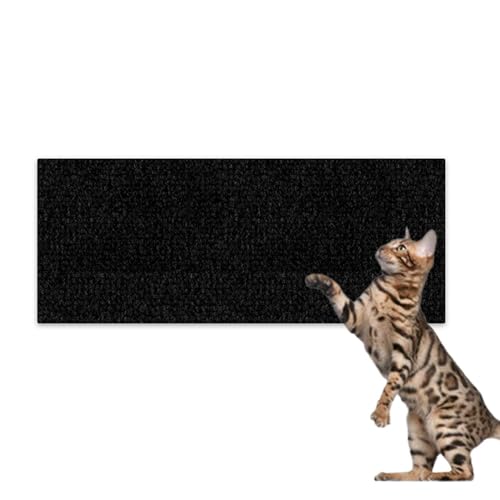 Hearda Kratzbretter Katze, Katzenkratzbrett Kratzbrett Selbstklebend Polyester Kratzpappe für Katzen Katzenkratz um Katzenkratzern Vorzubeugen und Sofa Teppiche Wände zu Schützen (Schwarz,30x100cm) von Hearda