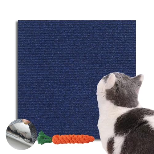 Hearda Kratzbretter Katze, Selbstklebend Katzenkratzbrett Kratzbrett, DIY Trimmbarer Kratzpappe für Katzen, Katzenkratz um Katzenkratzern Vorzubeugen Teppiche Wände Schützen (Dunkelblau,30x100cm) von Hearda