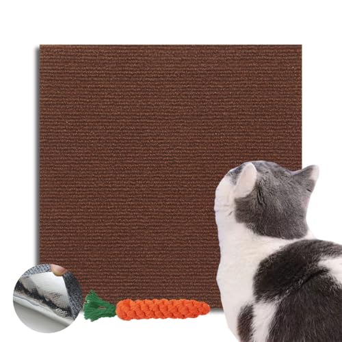 Hearda Kratzbretter Katze, Selbstklebend Katzenkratzbrett Kratzbrett, DIY Trimmbarer Kratzpappe für Katzen, Katzenkratz um Katzenkratzern Vorzubeugen Teppiche Wände Schützen (Dunkelbraun,40x100cm) von Hearda