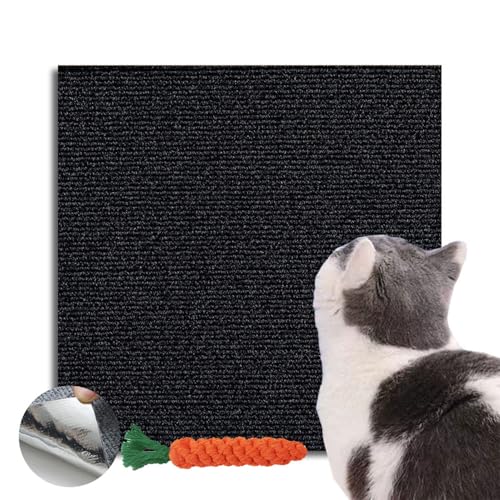 Hearda Kratzbretter Katze, Selbstklebend Katzenkratzbrett Kratzbrett, DIY Trimmbarer Kratzpappe für Katzen, Katzenkratz um Katzenkratzern Vorzubeugen Teppiche Wände Schützen (Schwarz,40x100cm) von Hearda