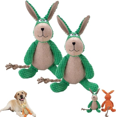 HeeDz Robustrabbit – Entwickelt for schwere Kauer, Robustes Kauspielzeug for Kaninchenhunde, Robustes Kauspielzeug for Kaninchenhunde, Quietschspielzeug (Color : 2pcs-b) von HeeDz
