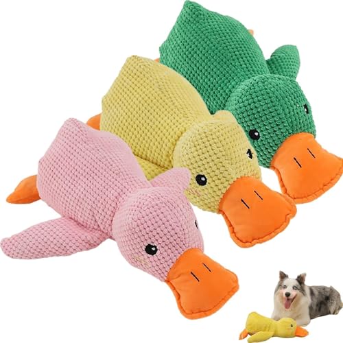 Zentric Quack-Quack Duck Hundespielzeug, quietschendes Hundespielzeug, klassisches Quietschspielzeug for Entenhunde, Kuscheltier-Kauspielzeug for Hunde (Color : 3pcs) von HeeDz