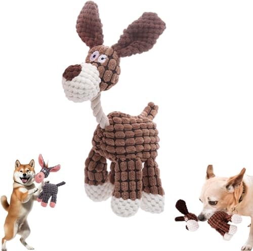 Hehimin Petsrook Premium Plush Toy Dog,Unbreakable Stuffed Plush Dog Toys,Petsrook Dog Toy,Squeaky Dog Toys for Small Medium Dogs (Brown) von Hehimin