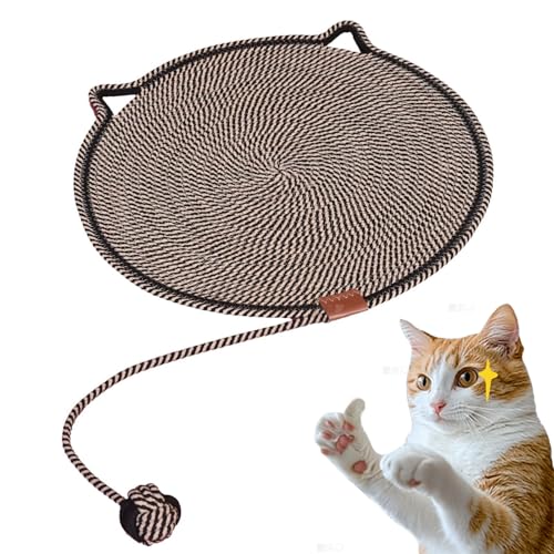 ClawLoom Dual Scratching Pad, Scratching Pads for Indoor Cats, Scratch and Nap Combo Mat for Cats, Natural Cotton Rope Cat Scratching Mat (Black) von Hehuo