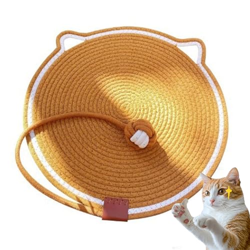 ClawLoom Dual Scratching Pad, Scratching Pads for Indoor Cats, Scratch and Nap Combo Mat for Cats, Natural Cotton Rope Cat Scratching Mat (Brown) von Hehuo