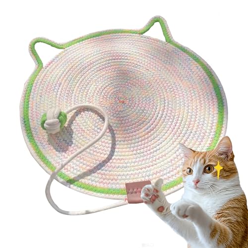 ClawLoom Dual Scratching Pad, Scratching Pads for Indoor Cats, Scratch and Nap Combo Mat for Cats, Natural Cotton Rope Cat Scratching Mat (Green) von Hehuo