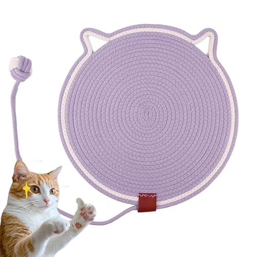 ClawLoom Dual Scratching Pad, Scratching Pads for Indoor Cats, Scratch and Nap Combo Mat for Cats, Natural Cotton Rope Cat Scratching Mat (Purple) von Hehuo