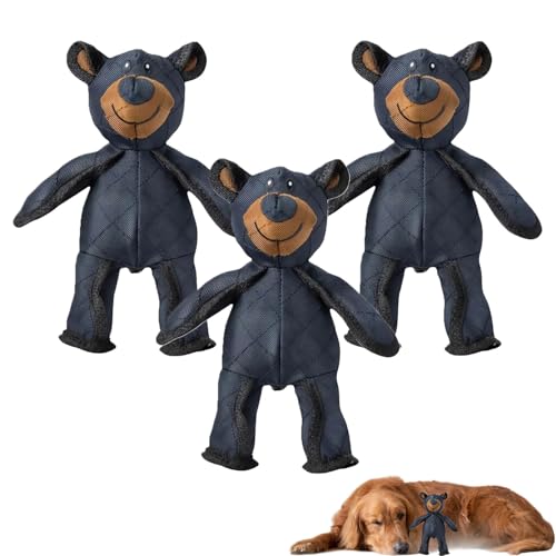 Hehuo Unbreakable Bear for Dogs, Indestructible Bear Dog Toy, Squeaky Dog Toys for Aggressive Chewers, Dog Boredom Toys to Keep Them Busy (3Pcs) von Hehuo