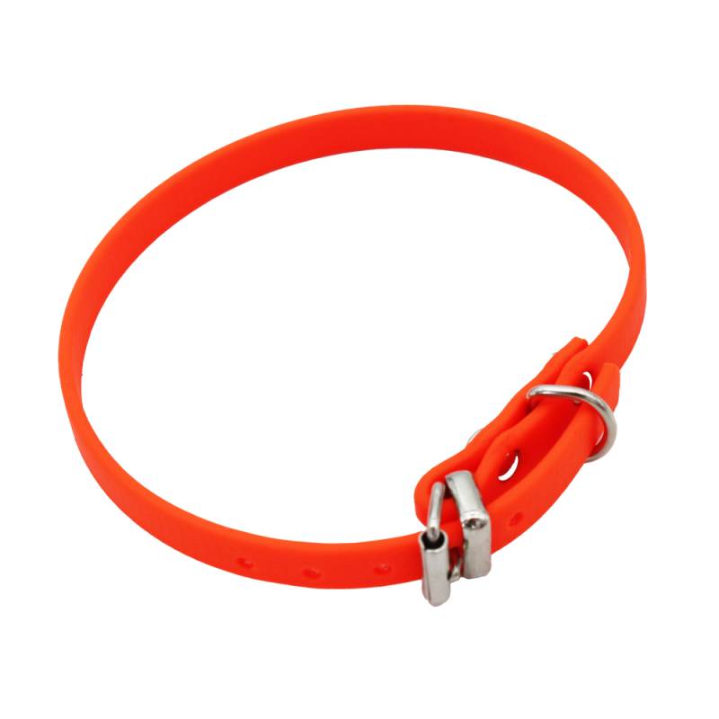 Heim Biothane®-Halsband genietet, leuchtorange - 24 - 31 cm Halsumfang, 9 mm breit von Heim