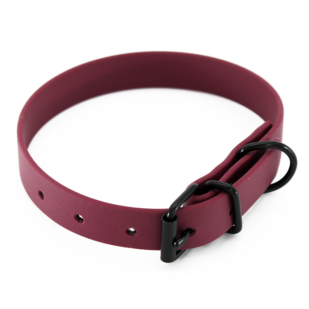 Heim Halsband BioThane, bordeaux - 28 - 35 cm Halsumfang, 19 mm breit von Heim