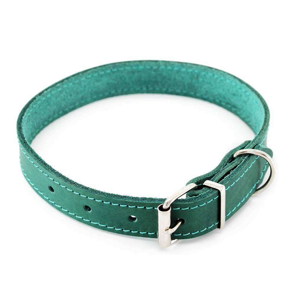 Heim Halsband mit Ziernaht, petrol - 44 - 54 cm Halsumfang, 25 mm breit von Heim