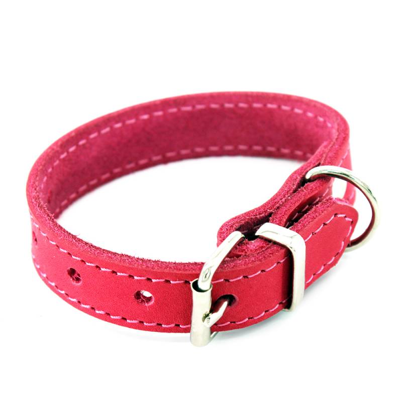 Heim Halsband mit Ziernaht, pink - 22 - 28 cm Halsumfang, 20 mm breit von Heim