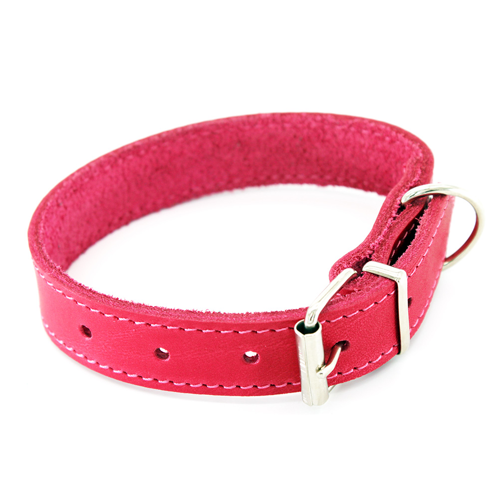 Heim Halsband mit Ziernaht, pink - 28 - 35 cm Halsumfang, 25 mm breit von Heim