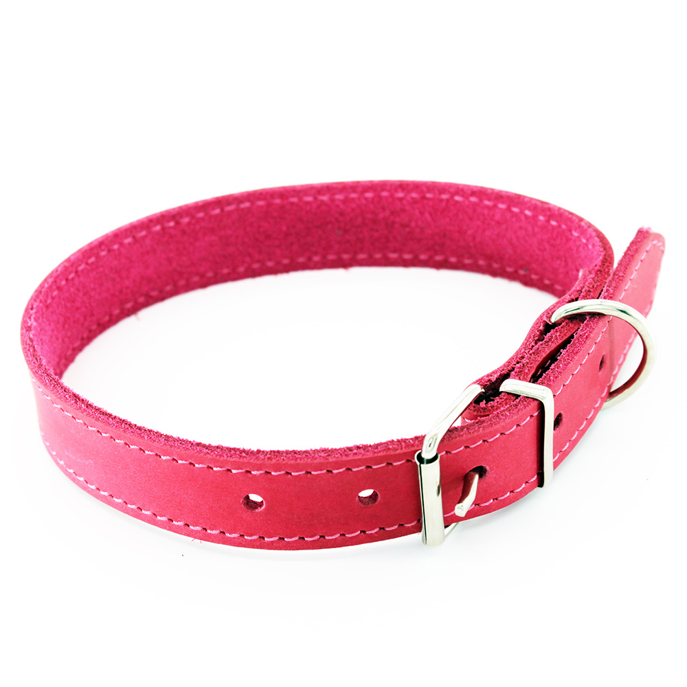 Heim Halsband mit Ziernaht, pink - 44 - 54 cm Halsumfang, 25 mm breit von Heim