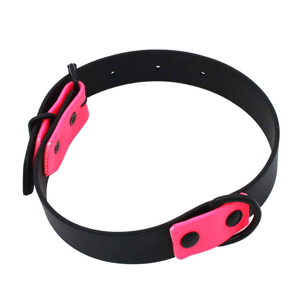 Heim Halsband zweifarbig genietet, schwarz/pink - 40 cm lang, 25 mm breit von Heim