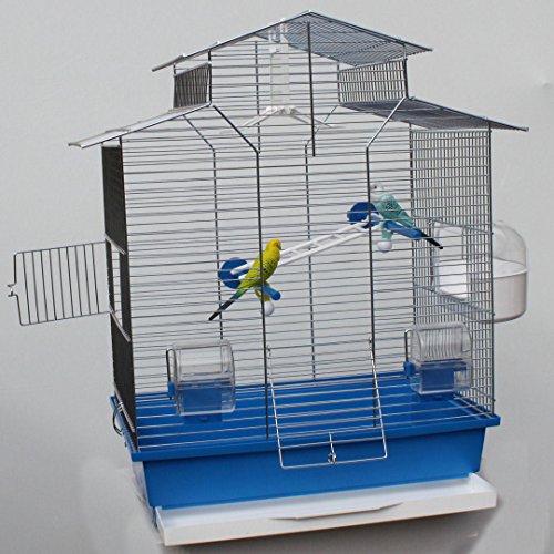 Vogelkäfig,Wellensittichkäfig,Exotenkäfig,60 cm Vogelkäfig Vogelbauer Wellensittich Kanarien Voliere Vogelhaus Käfig IZA 2 II blau von Heimtiercenter