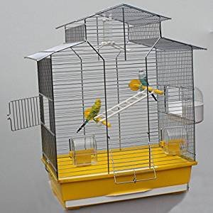 Vogelkäfig,Wellensittichkäfig,Exotenkäfig,60 cm Vogelkäfig Vogelbauer Wellensittich Kanarien Voliere Vogelhaus Käfig IZA 2 II gelb von Heimtiercenter