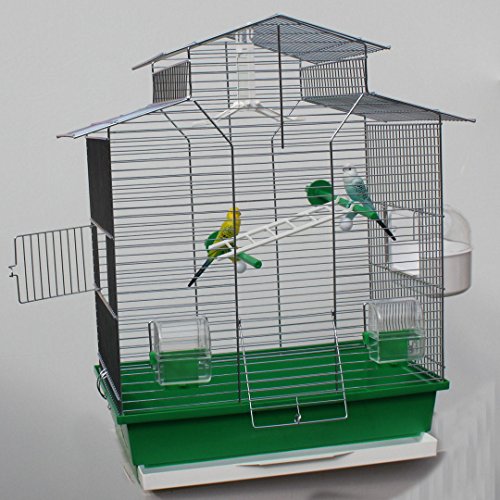 Vogelkäfig,Wellensittichkäfig,Exotenkäfig,60 cm Vogelkäfig Vogelbauer Wellensittich Kanarien Voliere Vogelhaus Käfig IZA 2 II grün von Heimtiercenter