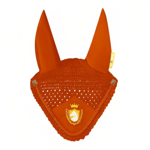 Heimvita Horse Fliegenhaube,Ohrenhaube XL Full (Orange, Full) von Heimvita