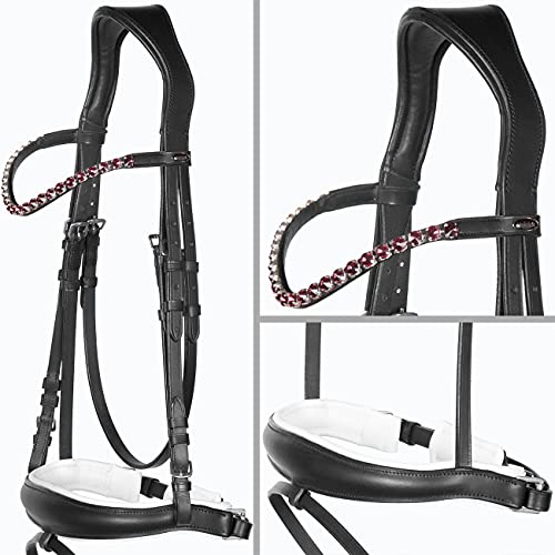 Heinick-Reitsport Trense Competition Schwarz Weiß ergonomisch ~ Glow-Berry ~ Vollblut von Heinick-Reitsport