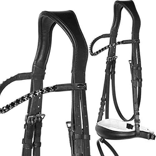 Heinick-Reitsport Trense Competition Schwarz Weiß ergonomisch ~ Glow-Black ~ Vollblut von Heinick-Reitsport