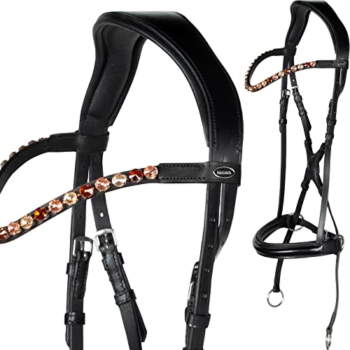 Heinick-Reitsport Trense Gebisslos Crossunder/Crossover gebisslose Zäumung Schwarz ~ Serie Glow Warmblut ~ Auswahl von Heinick-Reitsport