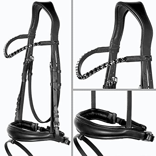 Heinick-Reitsport Trense SoftLine Competition Schwarz ergonomisch ~ Glow-Black ~ Vollblut von Heinick-Reitsport