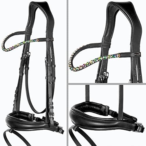 Heinick-Reitsport Trense SoftLine Competition Schwarz ergonomisch ~ Glow-Prisma ~ Vollblut von Heinick-Reitsport