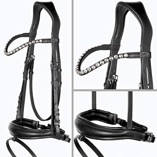 Heinick-Reitsport Trense SoftLine Competition Schwarz ergonomisch ~ Glow-Silver ~ Warmblut von Heinick-Reitsport