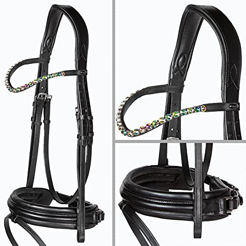 Heinick-Reitsport Trense anatomisch Motion Schwarz breites RH Zaumhaken ~ Warmblut ~ Auswahl (Glow-Prisma) von Heinick-Reitsport