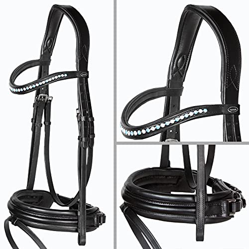 Heinick-Reitsport Trense anatomisch Motion Schwarz breites RH Zaumhaken ~ Warmblut ~ Auswahl (Luxor) von Heinick-Reitsport